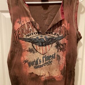 Harley-Davidson Women's Distressed Brown Tank Top